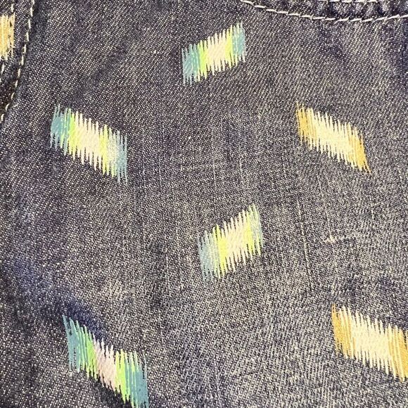 Anthropologie Pilcro Artstroke Stet Fit Jean Shorts High Waist Linen Denim 25 - Picture 3 of 11